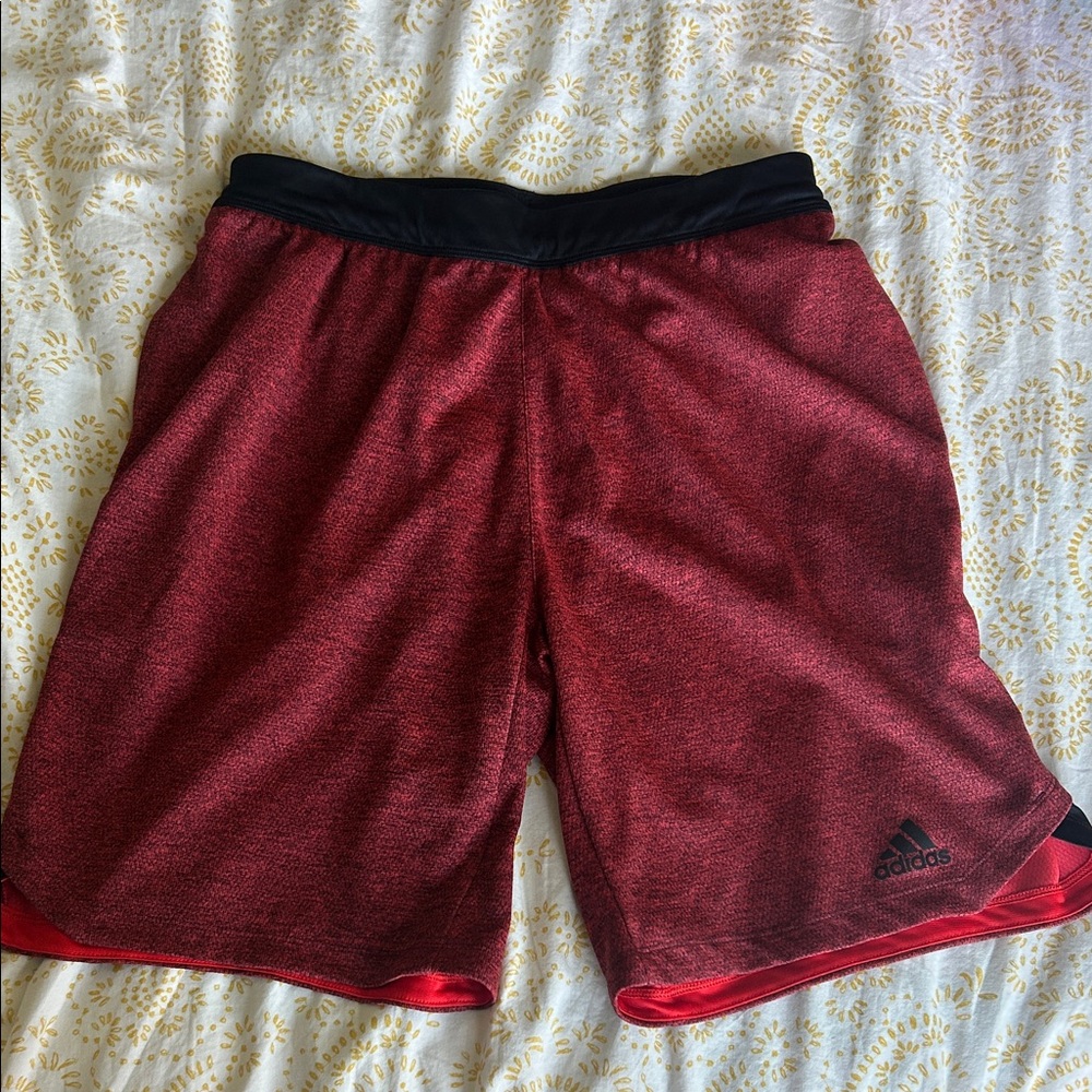 Adidas Black and Red Athletic Shorts